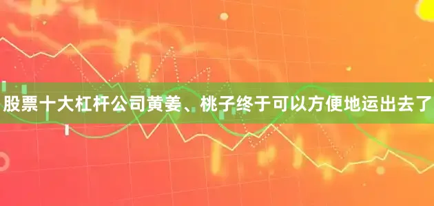 股票十大杠杆公司黄姜、桃子终于可以方便地运出去了